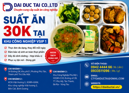  Suất ăn 30k tại khu công nghiệp Vsip 1