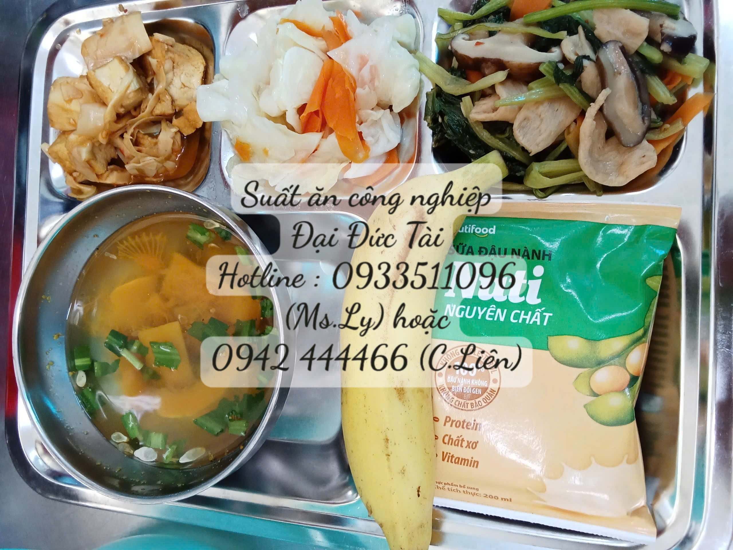 Hình ảnh thực đơn suất ăn công nghiệp món chay 25K của Đại Đức Tài